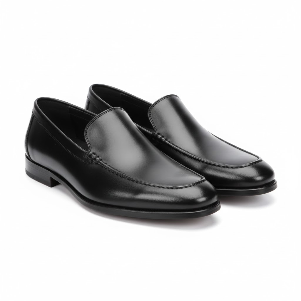 Men’s Classic Black Leather Loafers